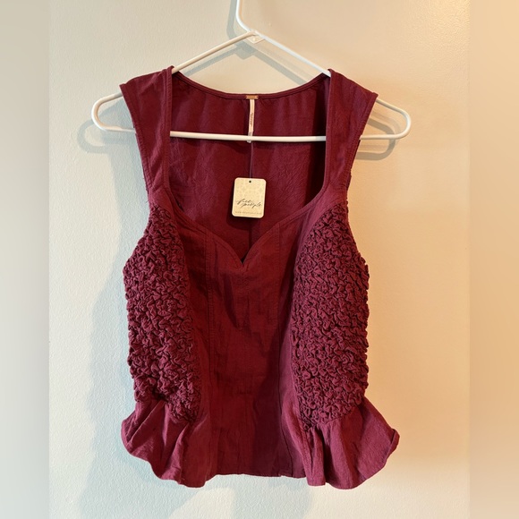 Free People Tops - Free People Burgundy Tank Top, Size Small